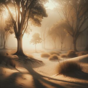 Ein stiller Garten bei Sonnenuntergang mit einer brennenden Kerze auf einem Gedenkstein